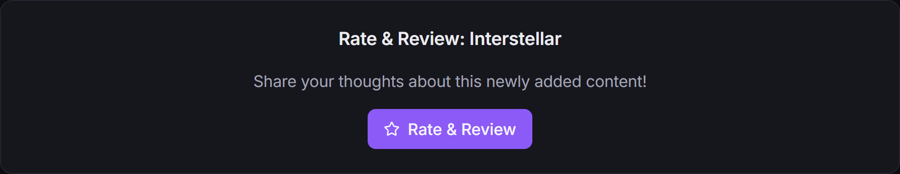 The Rate & Review card on the confirmation page